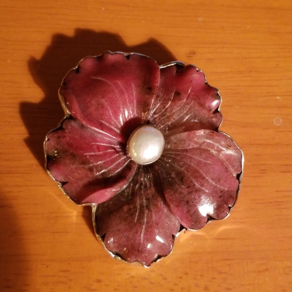 Amy Kahn Russel  Sterling Flower Pendant Pin